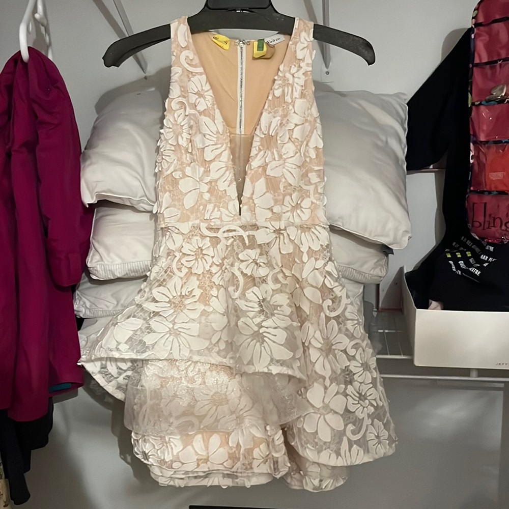 short white floral dress
